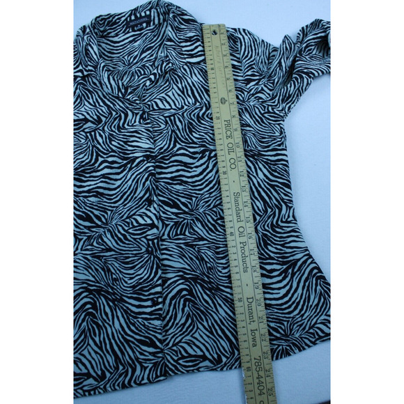 VTG Y2K Zebra Print Blouse M | Animal Print | Grunge Coquette Fairycore - Picture 9 of 13